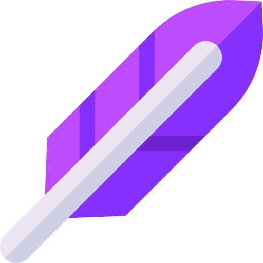 Feather pen Basic Straight Flat icon