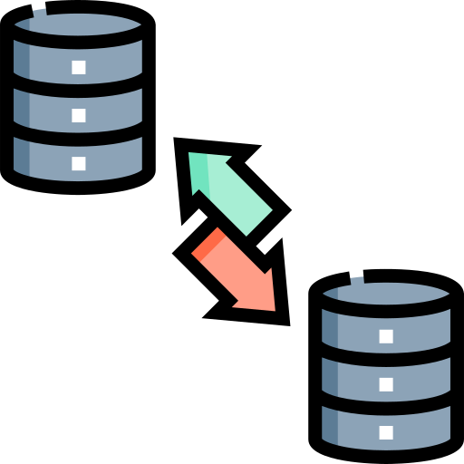 Data migration Detailed Straight Lineal color icon