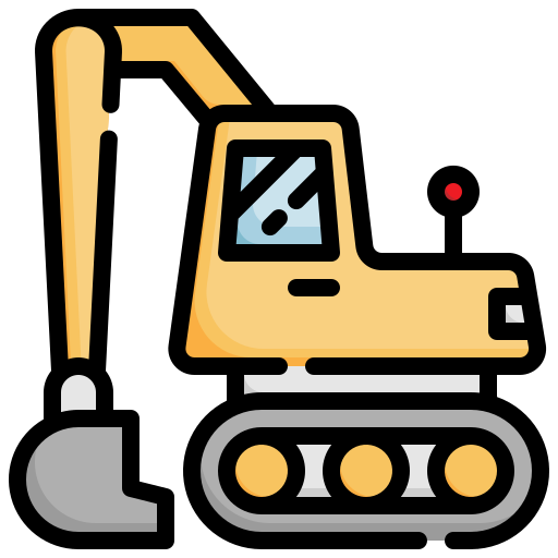 Excavator Generic color outline icon
