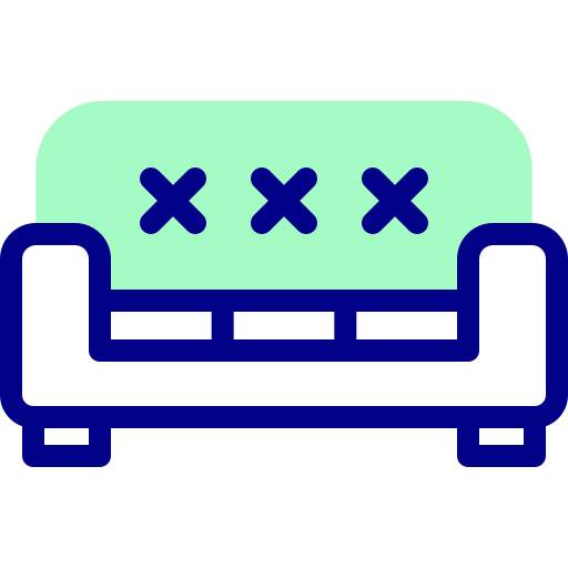 Couch Detailed Mixed Lineal color icon