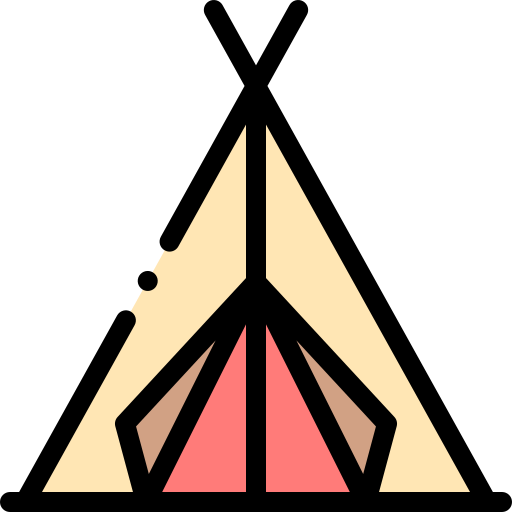 Tent Detailed Rounded Lineal color icon