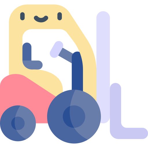 wózek widłowy Kawaii Flat ikona