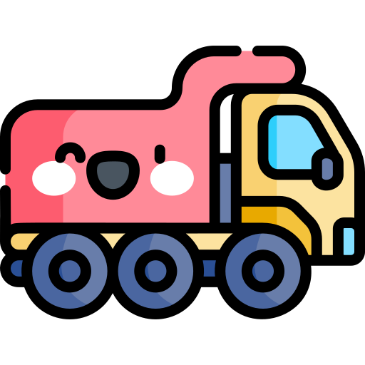 camión de la basura Kawaii Lineal color icono