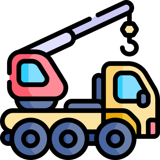 クレーン車 Kawaii Lineal color icon