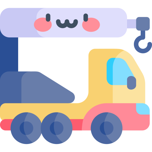 Crane truck Kawaii Flat icon