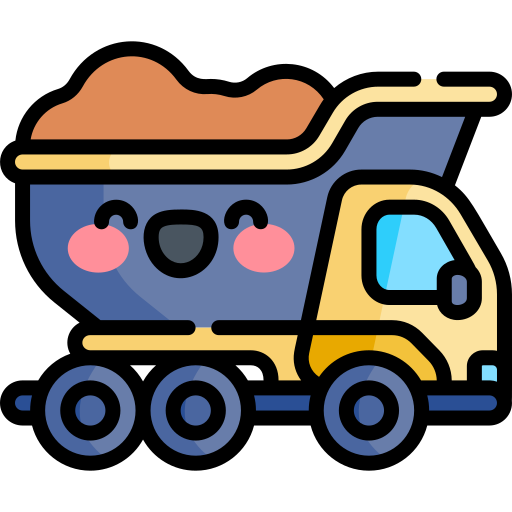 vuilniswagen Kawaii Lineal color icoon