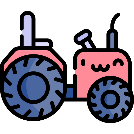 tractor Kawaii Lineal color icoon
