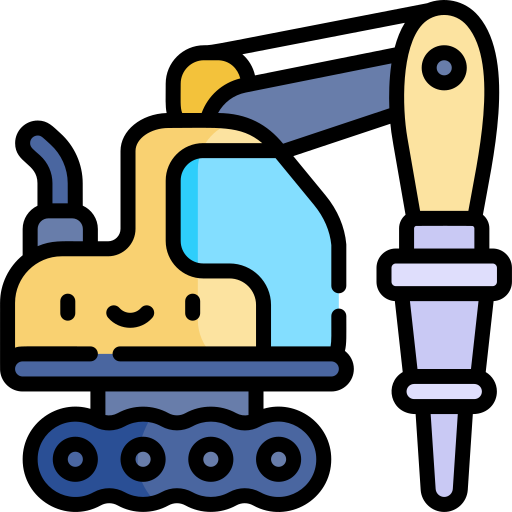 Hammer truck Kawaii Lineal color icon