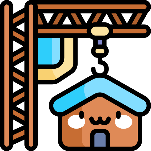 Żuraw budowlany Kawaii Lineal color ikona