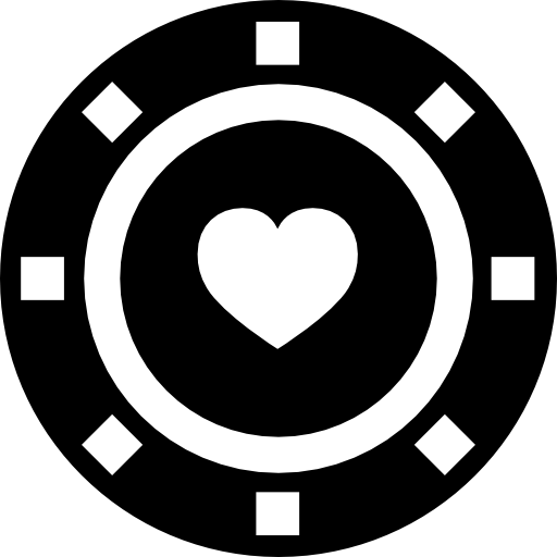 Żeton kasyna z sercem  ikona