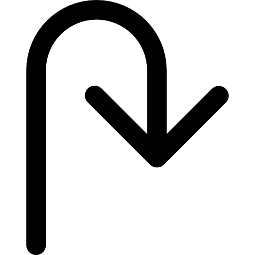 u-bocht Basic Rounded Lineal icoon