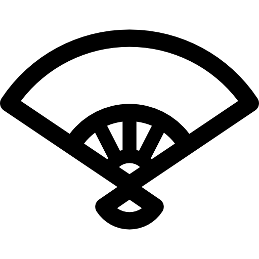 chinesischer fan Curved Lineal icon