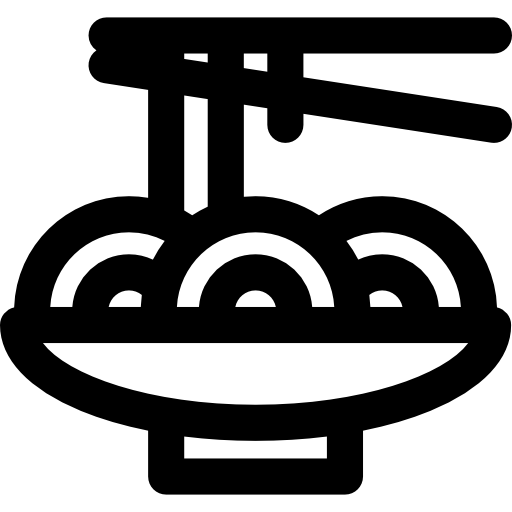 Chinese Noodles Curved Lineal icon