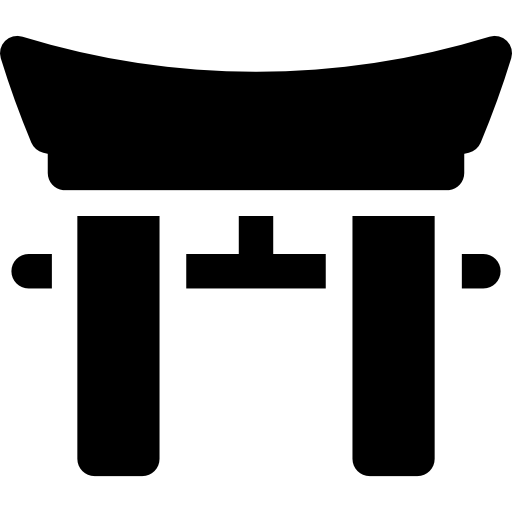 chinese deur Curved Fill icoon