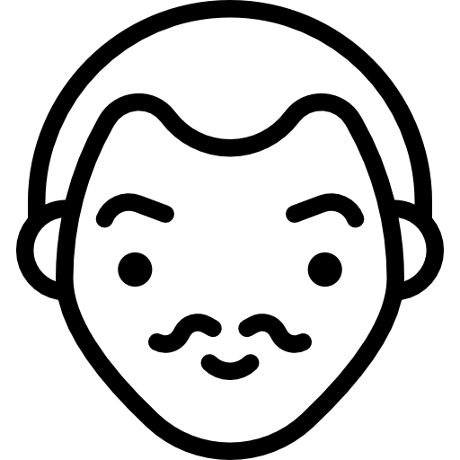 Man with Moustache Smiling  icon