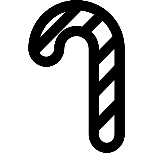 bastón de caramelo Curved Lineal icono