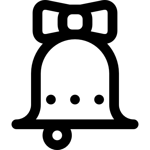 campana con fiocco Curved Lineal icona