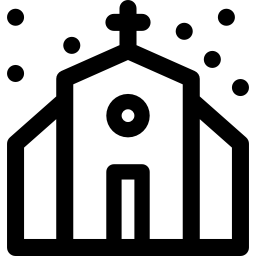 교회에 Curved Lineal icon