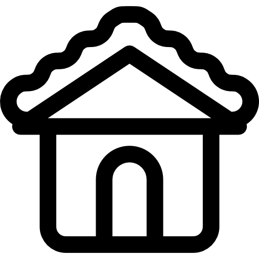지붕에 눈이있는 집 Curved Lineal icon