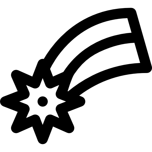 estrella fugaz Curved Lineal icono