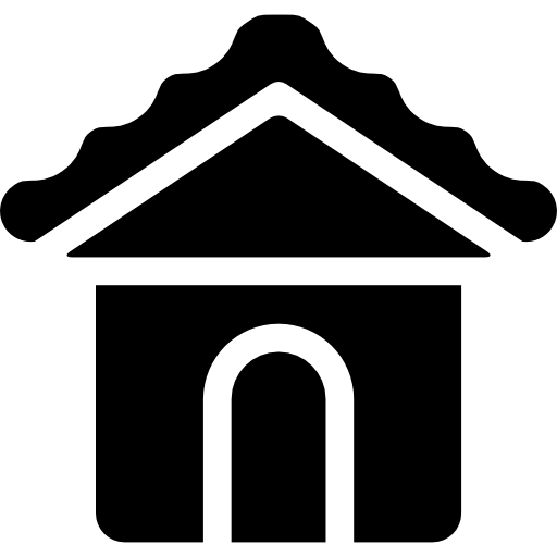 House with Snow on the Roof Curved Fill icon