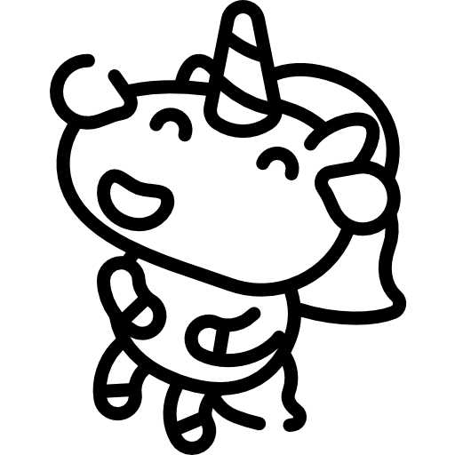 jednorożec Kawaii Lineal ikona