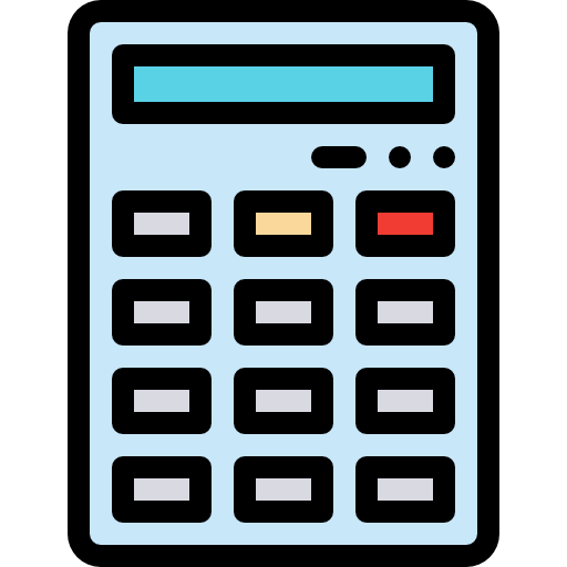 kalkulator Detailed Rounded Lineal color ikona