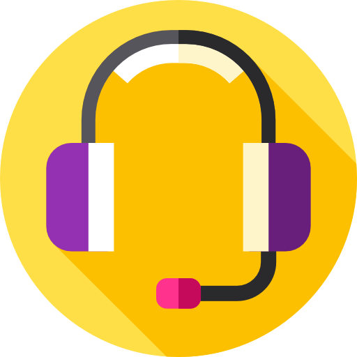Headphones Flat Circular Flat icon