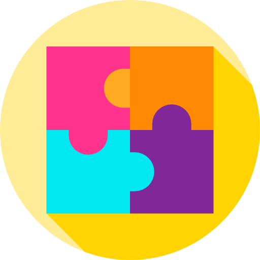 puzzle Flat Circular Flat icon