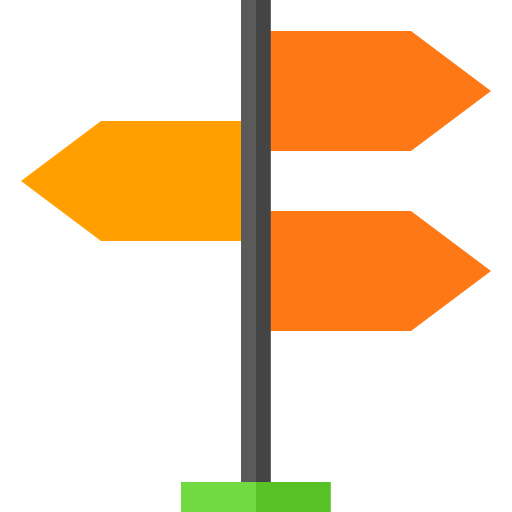 Directional sign Basic Straight Flat icon