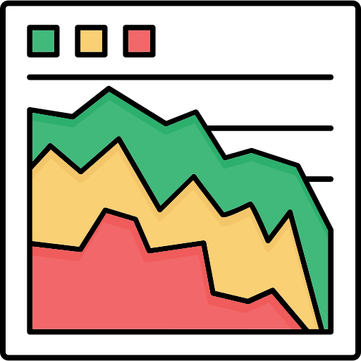 Area chart Generic color lineal-color icon