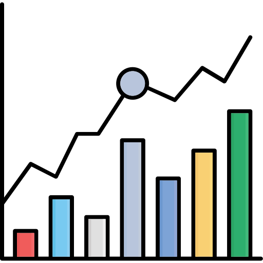 Диаграмма аналитики Generic color lineal-color иконка