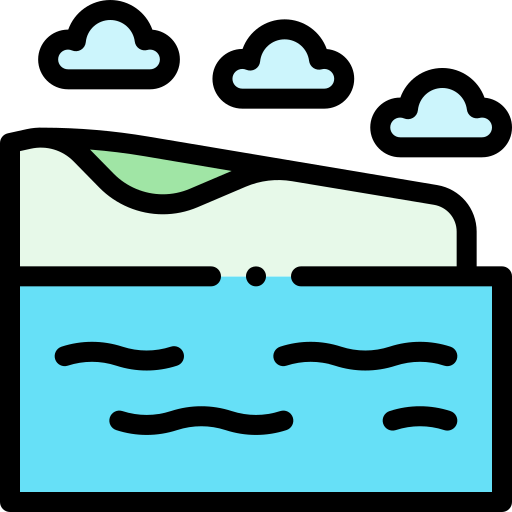 Coastline Detailed Rounded Lineal color icon