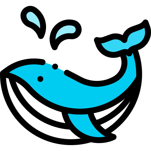 Whale Detailed Rounded Lineal color icon