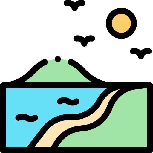 Coastline Detailed Rounded Lineal color icon