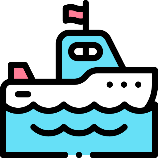 Boat Detailed Rounded Lineal color icon