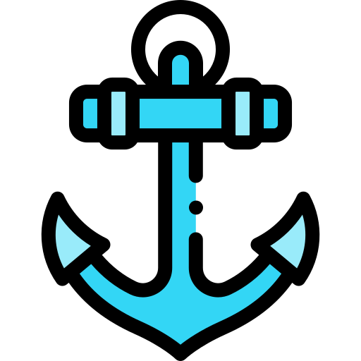 Anchor Detailed Rounded Lineal color icon