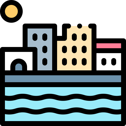 City Detailed Rounded Lineal color icon