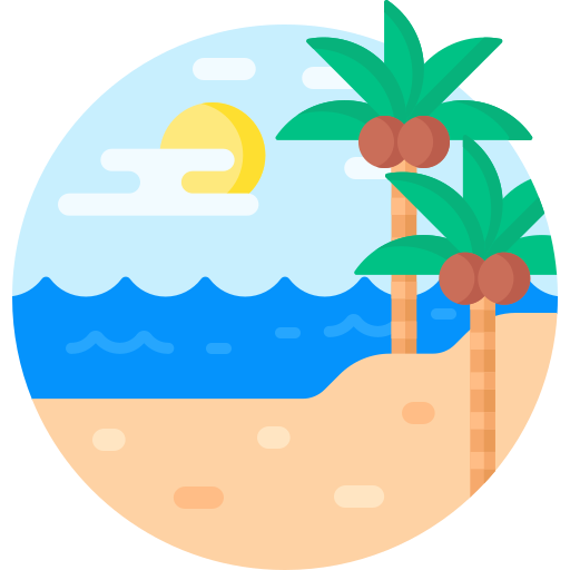 spiaggia Detailed Flat Circular Flat icona