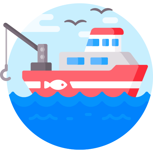 Рыбацкая лодка Detailed Flat Circular Flat иконка