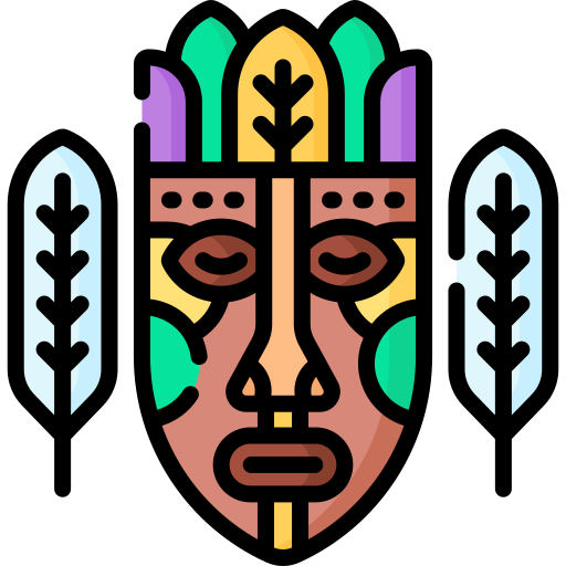 máscara africana Special Lineal color icono