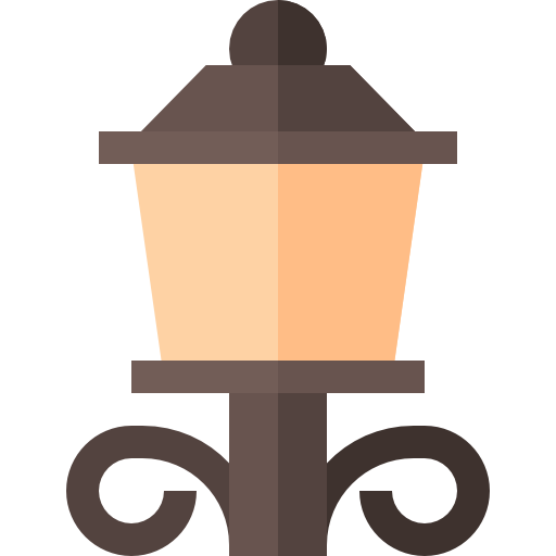 straatlamp Basic Straight Flat icoon