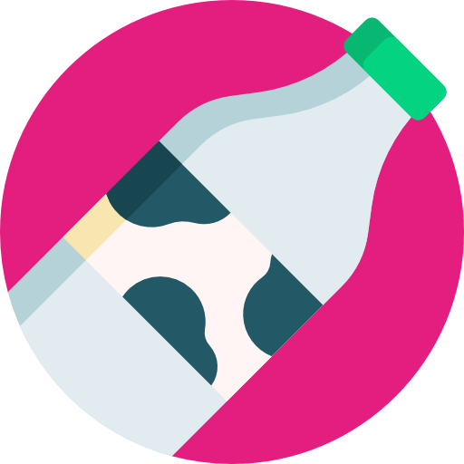 bottiglia di latte Detailed Flat Circular Flat icona
