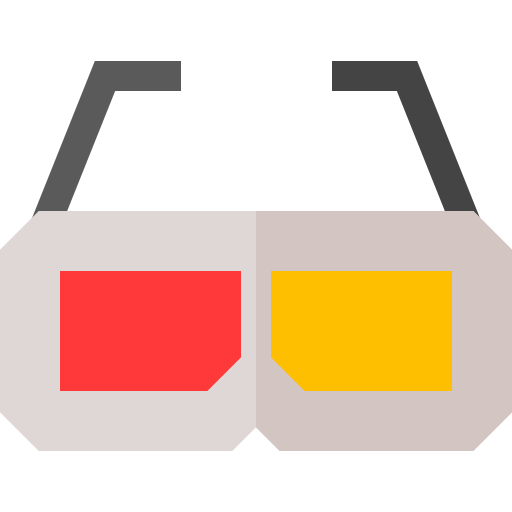 okulary 3d Basic Straight Flat ikona