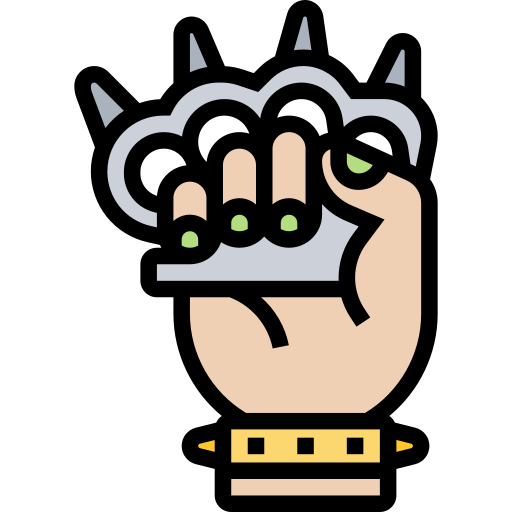 Brass knuckles Meticulous Lineal Color icon