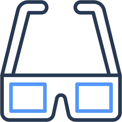 3d bril Generic color outline icoon