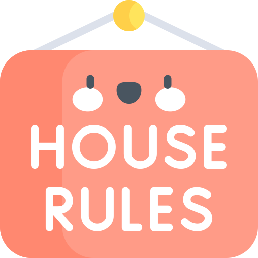 regras da casa Kawaii Flat Ícone