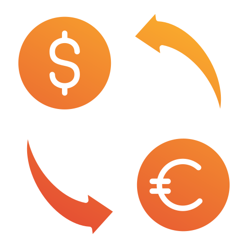 Exchange rate Generic gradient fill icon