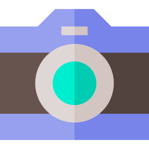 fotocamera Basic Straight Flat icoon