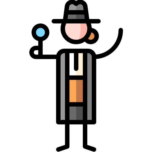 Detective Puppet Characters Lineal Color icon